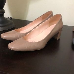 J. CREW Kate Nude Patent Leather Block Heel 7